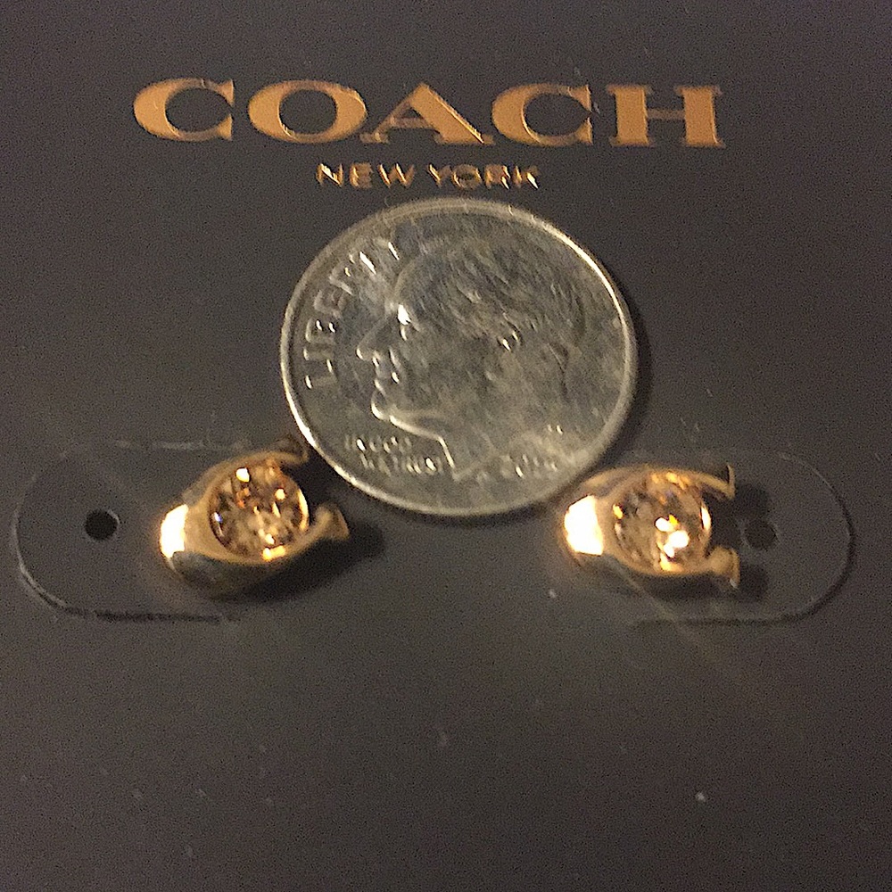 COACH - SIGNATURE STONE STUD EARRINGS (NWT) - Picture 8 of 8